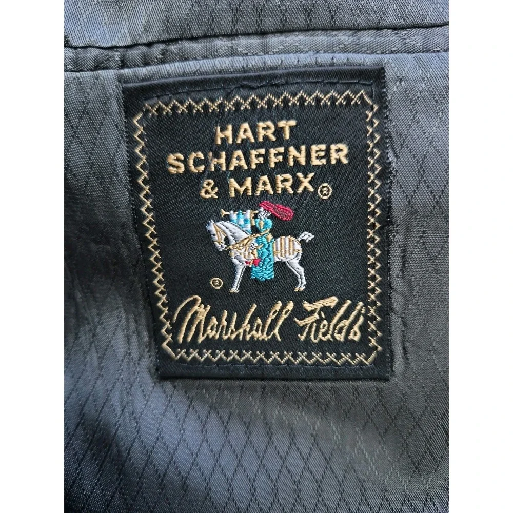 Hart Schaffner Marx Mens Wool Sports Coat 42L Gray Made in USA 2 Button V703
